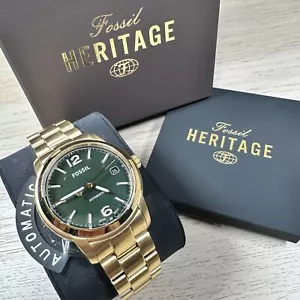 NEU✅ LIMITIERTE EDITION✅FOSSIL HERITAGE AUTOMATIK GOLD GRÜN ME3235 UHR $ 295 - Bild 1 von 12
