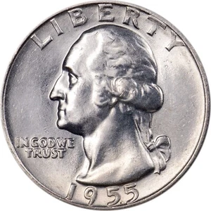 1955-D Washington Quarter - Silky Luster - GEM BU! - Bild 1 von 7