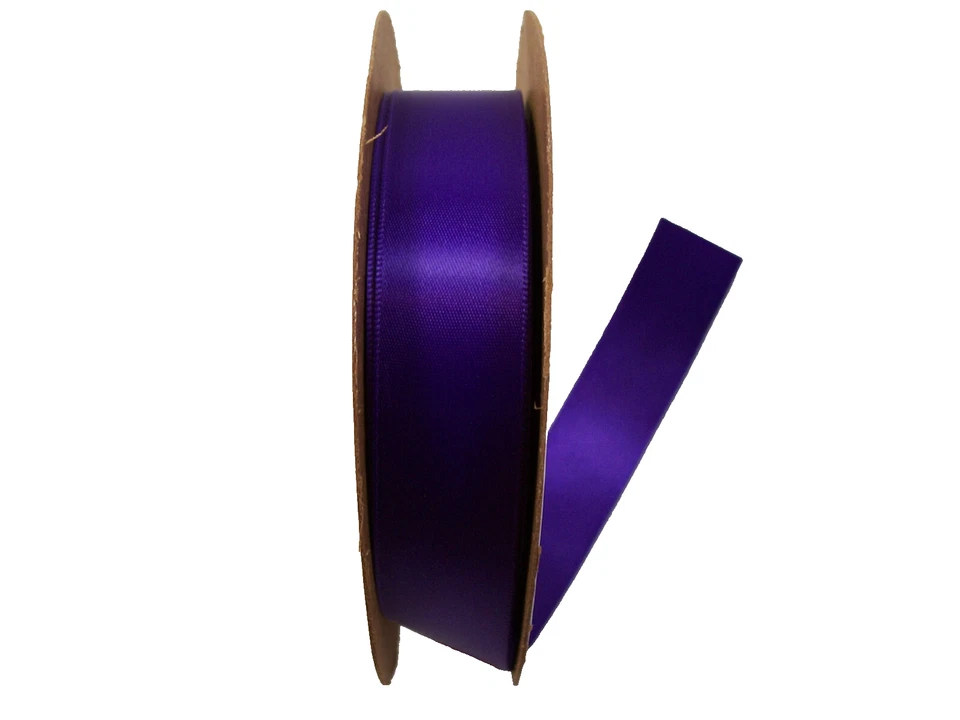 Regal Purple Double-Face Satin Ribbon 7/8" wide x 10 yards Offray Polyester B43 - Image 1 of 4