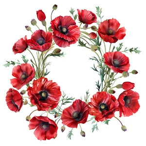 Wandtattoo Aufkleber Rote Mohnblume Wandaufkleber 18X18 cm Groß - Bild 1 von 1