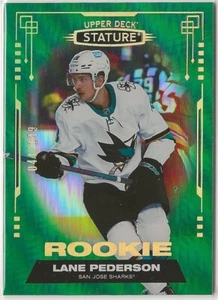 2021 2021-22 Upper Deck Stature Green Rookie #155 Lane Pederson 044/149 San Jose - Picture 1 of 2
