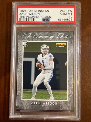 2021 Panini — The Incoming Class — Zach Wilson — ROOKIE — 💎 MINT PSA 10 — pop 4 - Image 1 of 3