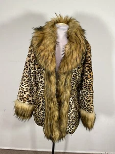 Boy And Girl Girls Faux Fur Animal Print Long Sleeve Jacket Size 6XL - Picture 1 of 8