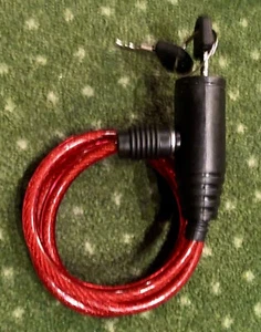 Fahrradschloss 90 cm Rot mit 2 Schlüsseln Motorradschloss - Bild 1 von 2