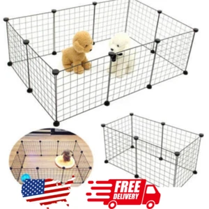 12 Panels Pet Playpen Small Animals Dog Big Rabbit Guinea Pig Yard Fence - Picture 1 of 12