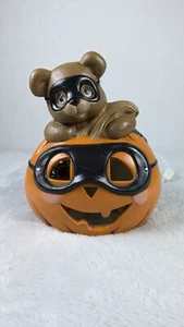 Spooky Masked Bear and Pumpkin light Halloween Vintage Superheroes - Picture 1 of 8