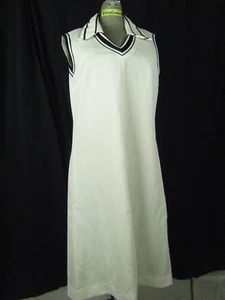VERONA KNITS Vtg 60-70s Off White Black Sleeveless Sheath Dress-Bust 40/M,AS-IS - Picture 1 of 8