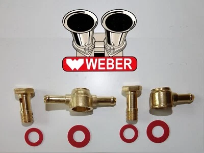 Accesorios de banjo de entrada de combustible WEBER 40 IDA y juntas Weber IE 911 Porsche 3 barriles Foto 1 de 2