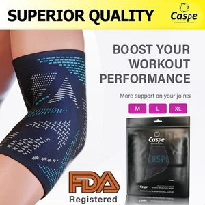 2X Elbow Brace Compression Support Sleeve Arthritis Tendonitis Reduce Joint Pain - Picture 1 of 18