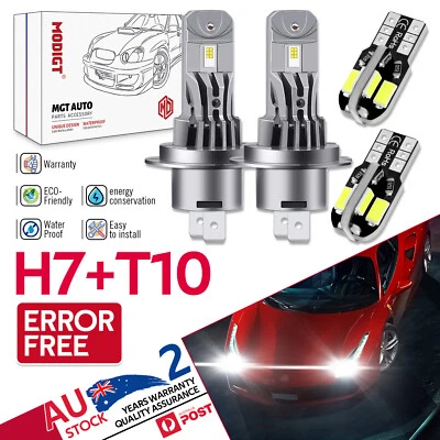 H7+T10 HEADLIGHT x 2 for Peugeot 207 CC WD Convertible 1.6 16V Turbo 20 LED IP67 - image 1 of 4