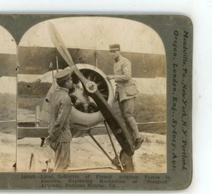 Lieut LeMaitre Aviation Forces Nieuport Airplane Monroe VA Keystone Stereoview - Picture 1 of 3