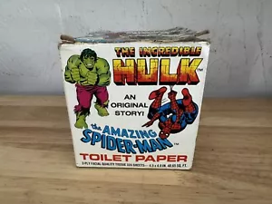 Vintage 1979 Roll Toilet Paper Spider-Man Incredible Hulk Marvel Comics w/ Box - Picture 1 of 4