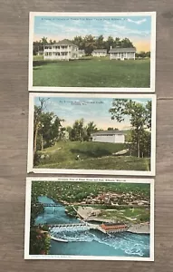 Lotto cartoline d'epoca Kilbourn Wisconsin hotel campo da golf diga c1920s - Foto 1 di 3