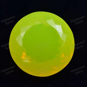 Natural Neon Yellow Opal 48.90 Ct Round Certified Untreated Rare Loose Gemstone - Picture 1 of 6