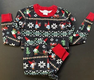Hanna Andersson Sz 120 US 6-7 Christmas Gnomes Elf Elves Pajamas Set PJs - Picture 1 of 3