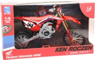 Newray Ken Roczen HRC HONDA CRF 450 1:6 Die-Cast Motocross MX Toy Model Bike - Image 1 of 4
