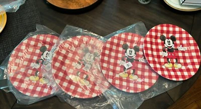 Disney Mickey Mouse Pottery Barn Plate Charger SET 4 Holiday Christmas peanuts ! - Image 1 of 4