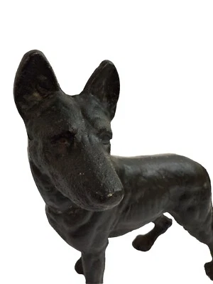 Antique Primitive Cast Iron Doorstop Black German Shepherd Dog Hubley? - Image 1 of 4
