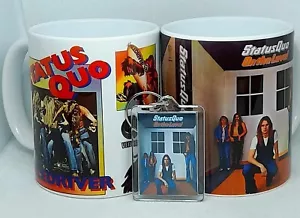 STATUS QUO : 'PILEDRIVER / ON THE LEVEL 2x' 11oz QUALITY MUGS + FREE KEYRING . - Picture 1 of 10