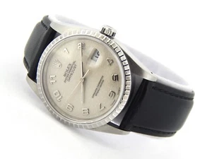 Rolex Datejust 16220 Mens Stainless Steel Watch Arabic Anniversary Dial Quickset - Picture 1 of 6