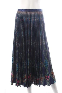 Falda midi plisada estampada Saloni 'Kim' / azul - Imagen 1 de 7