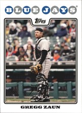 2008 Topps Toronto Blue Jays Baseball Card #549 Gregg Zaun