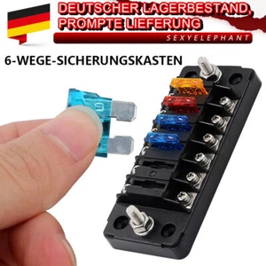 Auto KFZ LKW Boot Sicherungshalter Sicherungsdose Sicherungskasten 6fach 12V/24V - Bild 1 von 21