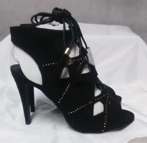 Call It Spring Duchess Faux Suede Dress Sandal (1992) Black Size 8M - Picture 1 of 6