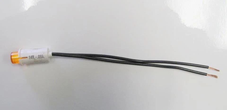 Leecraft 32G3-2513, 1/2" Round Amber Incand Indicator, 14V .10A, 6" Leads, NEW!  - Image 1 of 1
