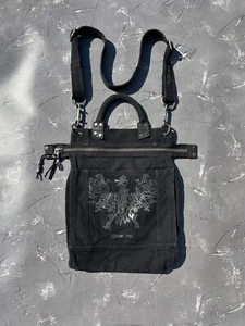 Vintage Diesel Avant Garde Crossbody Canvas Bag Black ONE SIZE - Picture 1 of 9