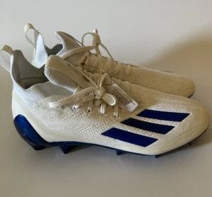 adidas Mens 12 ADIZERO PRIMEKNIT Low Top Football Cleats White/Royal Blue GV9621 - Picture 1 of 8
