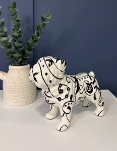 Swirl Monochrome Bulldogge Spardose Ornament Geschenk | Moderne Wohnaccessoires - Bild 1 von 9