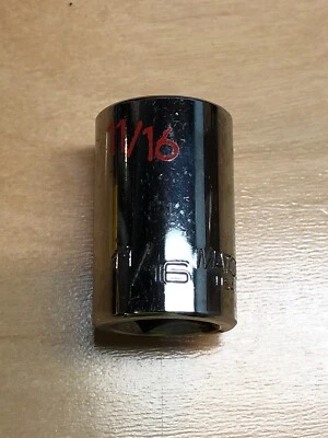 MATCO TOOLS  C222A 1/2"-DRIVE  11/16” 12 POINT SHALLOW CHROME SOCKET USA - Image 1 of 4