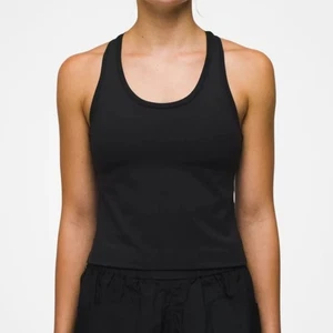 Prana Luxara Racerback Tank Women's S Black Fitted Scoop Neck Ultra-Lightweight - Picture 1 of 6
