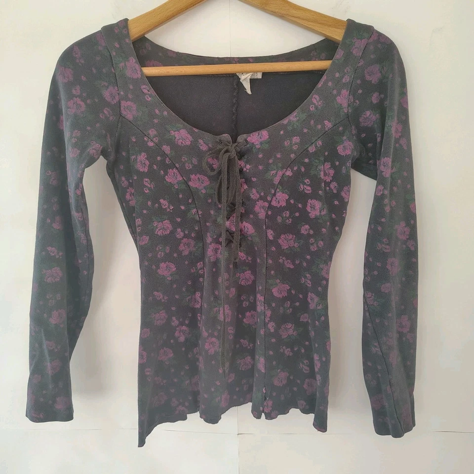 Corsé Top Con Cordones Etiqueta Punk Betsy Johnson Vintage Años 80 Para Mujer Talla S Floral Oscuro Foto 1 de 4
