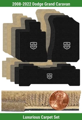 Специальный роскошный комплект ковриков для '08-22 Dodge Grand Caravan с логотипом (3 штуки) #K7P - Изображение 1 из 4