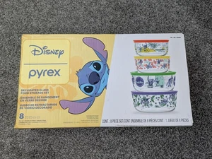 Disney Pyrex Lilo & Stitch Juego de almacenamiento de alimentos de vidrio decorado 8 piezas con tapas - Imagen 1 de 7