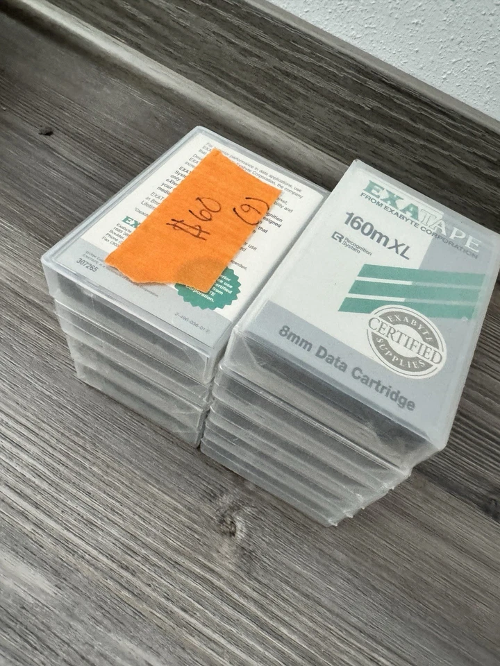 11x Cartuchos de datos de cinta Exabyte 307265 160mXL EXATAPE 8mm + 1x 112m 180093 Foto 1 de 3