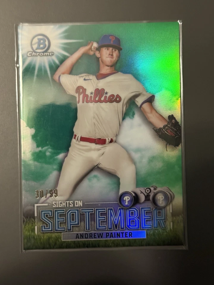 2023 Bowman CHrome Sights September Green  Refractor Andrew Painter 30/99 - Image 1 of 1