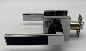 Probrico Maniglia per Porta Quadrata Resistente con Pelle Nera con Cromo Confezione da 2 - Foto 1 di 8