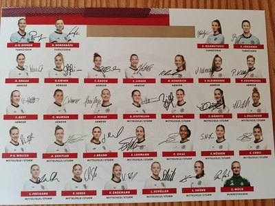Autogrammkarte DFB Frauen 2025  Mannschaftsfoto signiert - Bild 1 von 2