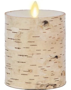 Luminara Flameless Moving Flame Candles Real Birch Bark Battery Light 3.5”x5” - Picture 1 of 10