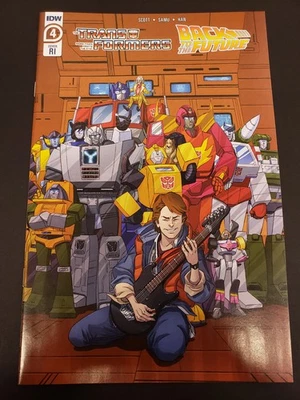 TRANSFORMERS BACK TO THE FUTURE #4 1:10 VARIANT NM 9.4 SUPER RARE IDW - Image 1 of 2