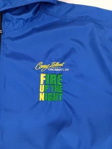 Coney Island Cincinnati Ohio Nylon Windbreaker Jacket Size Medium Blue - Picture 1 of 14