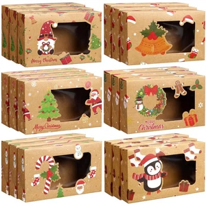 36 Stück Weihnachten Keksdosen mit Klarsichtfenster, Feiertag Bäckerei Box Goodie Bo... - Bild 1 von 7