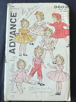 Used Advance 9603 Doll Size 17 Inch Patterns - Image 1 of 2