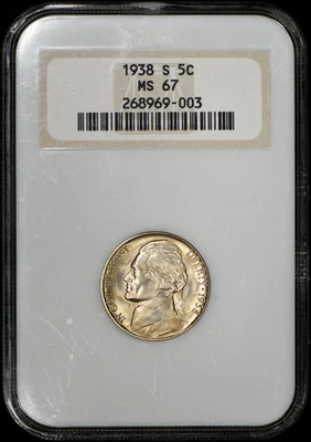 1938-S Jefferson Nickel 5c NGC MS67 - Old "Fatty" Holder - Image 1 of 4