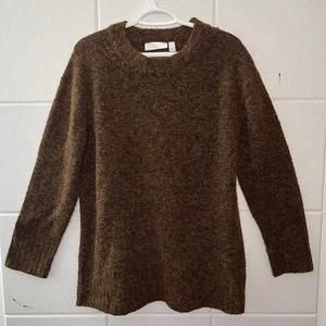 RD Style Women’s Pullover Sweater, Long Sleeve Dark Brown Size Large - Picture 1 of 10
