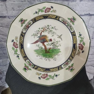 Antique Royal Dalton Pekin Plate With Bird & Floral Design 10" Diameter Octagona - Picture 1 of 5