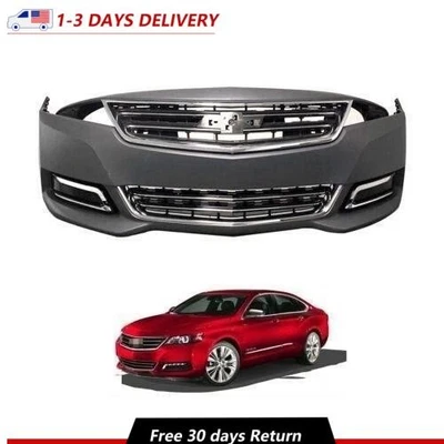 Complete Front Bumper Grille Set With Fog Lamp Fits 2014-2020 Chevrolet Impala Foto 1 de 4